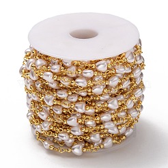 Handmade Brass CCB Plastic Link Chains&nbsp;CHC-I036-55G