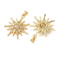 Brass Micro Pave Clear Cubic Zirconia Pendants&nbsp;CU-CBA2907-03A-G