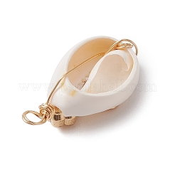 Copper Wired Flower Natural Shell Pendants&nbsp;PALLOY-JF03113