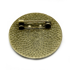 Tibetan Style Alloy Brooch Findings&nbsp;TIBE-Q081-25mm-01AB-FF