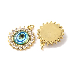 Rack Plating Brass Micro Pave Cubic Zirconia Pendants&nbsp;KK-H486-21G-05