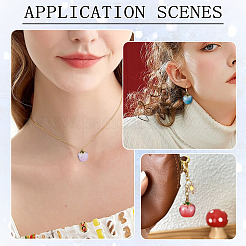 24Pcs 12 Colors Transparent Glass Apple Pendants&nbsp;DGLA-TA0001-35