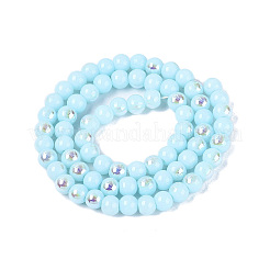 Electroplate Opaque Glass Beads Strands&nbsp;EGLA-Q132-6MM-01C-12