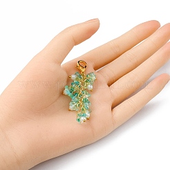 Trumpet Flower Glass Pendant Decorations&nbsp;HJEW-YW0001-02A