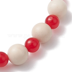 Natural Fossil & Dyed Malaysia Jade Round Beaded Stretch Bracelets for Women&nbsp;BJEW-JB10824