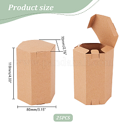 Hexagon Kraft Paper Handmade Soap Gift Storage Boxes&nbsp;AJEW-WH0166-25