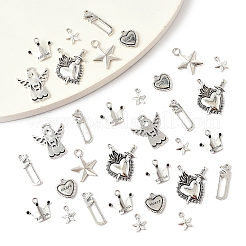 40Pcs 7 Styles Tibetan Style Alloy Pendants&nbsp;FIND-FS0004-31