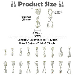 36Pcs 18 Styles Brass Ice Pick Pinch Bails&nbsp;KK-CJ0002-82