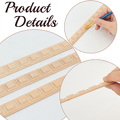 Wood Carving Waistline Edge Strips for Living Room Background Wall Decorative&nbsp;AJEW-GF0013-86C