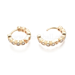 Clear Cubic Zirconia Hoop Earrings&nbsp;EJEW-G321-02G