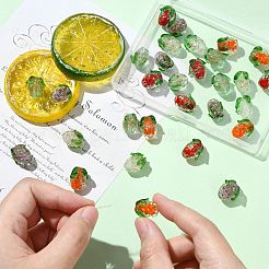 30Pcs 5 Colors Handmade Gold Foil Lampwork Glass Beads&nbsp;FOIL-CJ0001-14