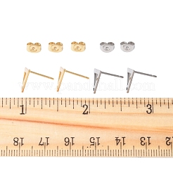 16Pcs 2 Colors 201 Stainless Steel Stud Earring Findings with Hole&nbsp;EJEW-FS0001-17