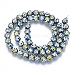 Electroplated Natural Lava Rock Beads Strands&nbsp;G-S352-30B-04
