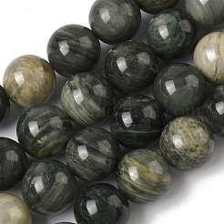 Natural Green Rabbit Fur Rutilated Quartz Beads Strands&nbsp;G-F818-A04-14mm