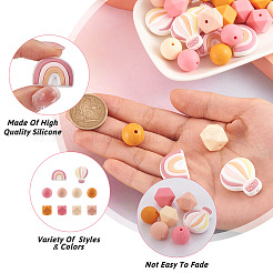 50Pcs 10 Style Food Grade Eco-Friendly Silicone Beads&nbsp;SIL-BT0001-03