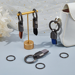 4Pcs 4 Colors Suede Fabric Pendant Keychains&nbsp;KEYC-FH0001-78