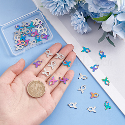 40Pcs 2 Colors 201 Stainless Steel Charms&nbsp;STAS-UN0043-90