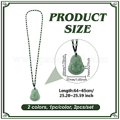 2Pcs 2 Colors Resin Imitation Gemstone Maitreya Buddha Pendant Necklace&nbsp;NJEW-HY0001-10B