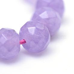 Faceted Rondelle Dyed Natural White Jade Bead Strands&nbsp;G-R343-6x8-03