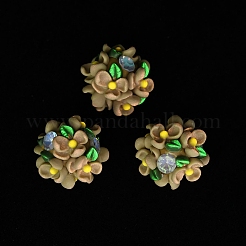 Luminous Polymer Clay Rhinestone Floral Ball Beads&nbsp;CLAY-U002-01A