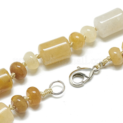 Natural Topaz Jade Beaded Necklaces&nbsp;NJEW-S392-15