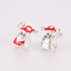 Christmas Alloy Enamel European Beads&nbsp;MPDL-R043-01S