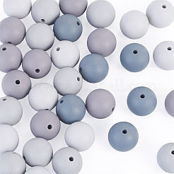 40Pcs 4 Colors Round Silicone Focal Beads&nbsp;SIL-TAD0001-02B