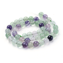 Natural Fluorite Beads Strands&nbsp;G-E112-8mm-18