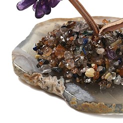 Natural Amethyst Chips Love Heart Tree Decorations&nbsp;DJEW-P017-B01