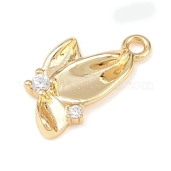 Brass Micro Pave Clear Cubic Zirconia Charms&nbsp;KK-G545-12G