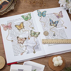 8Pcs 8 Styles Brass Bookmarks&nbsp;AJEW-FG0007-80
