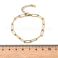 304 Stainless Steel Paperclip Chain Bracelets for Women&nbsp;BJEW-Z140-01G