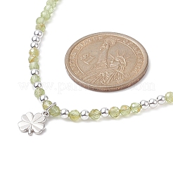 Brass Clover Pendant Necklace&nbsp;NJEW-JN04325-02