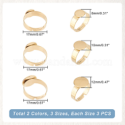 18Pcs 6 Style 304 Stainless Steel Adjustable Finger Rings Components&nbsp;STAS-UN0032-77