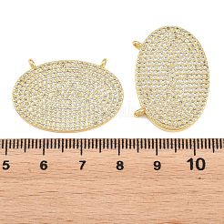 Brass Pave Clear Cubic Zirconia Pendants&nbsp;KK-L275-44G-01