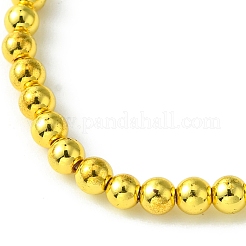 4mm Round Synthetic Non-magnetic Hematite Beaded Stretch Bracelets&nbsp;BJEW-JB10562