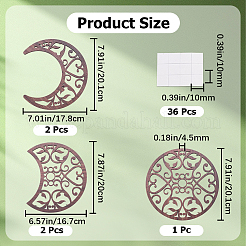 Wooden Moon Phase Decor Wall Decorations Set&nbsp;AJEW-WH0258-790A