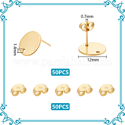 25 Pairs 304 Stainless Steel Stud Earring Findings&nbsp;STAS-UN0059-86