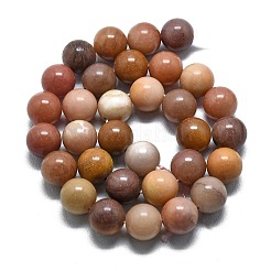 Natural Petrified Wood Round Beads Strands&nbsp;G-D356-C01-10mm