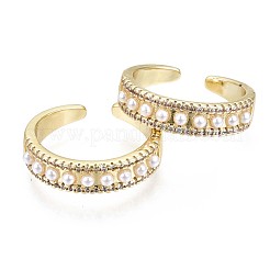 Brass Micro Pave Clear Cubic Zirconia Cuff Rings&nbsp;RJEW-S044-079-NF