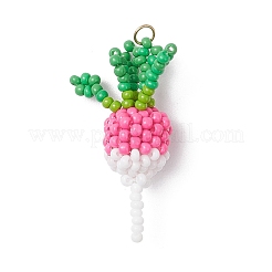 Glass Seed Beaded Radish Pendants&nbsp;PALLOY-MZ00973
