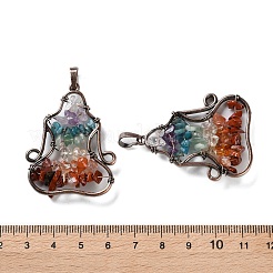 Chakra Theme Chip Gemstone Pendants&nbsp;G-F777-03R