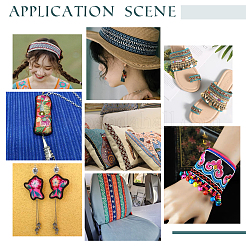10 Yards Organza Embroidery Flower Ribbons with Paillettes&nbsp;SRIB-WH0011-202A