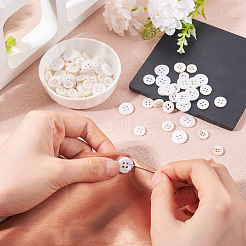 105Pcs 3 Styles Natural 4-Hole Freshwater Shell Buttons&nbsp;BUTT-TA0001-26