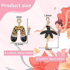 36Pcs 6 Styles Alloy Enamel Pendants&nbsp;ENAM-DC0001-98