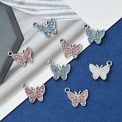 20Pcs 5 Styles Platinum Alloy Crystal Rhinestone Pendants&nbsp;ALRI-YW0001-22