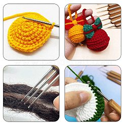 4Pcs 2 Styles Bamboo Handle Iron Crochet Hook Needles&nbsp;TOOL-DJ0001-48