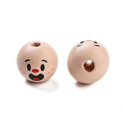 Printed Wood European Beads&nbsp;WOOD-G022-06I