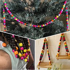 200Pcs Dyed Natural Maple Wood Beads&nbsp;WOOD-SP0001-64