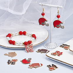 24Pcs 6 Style Alloy Enamel Pendants&nbsp;FIND-SC0009-07